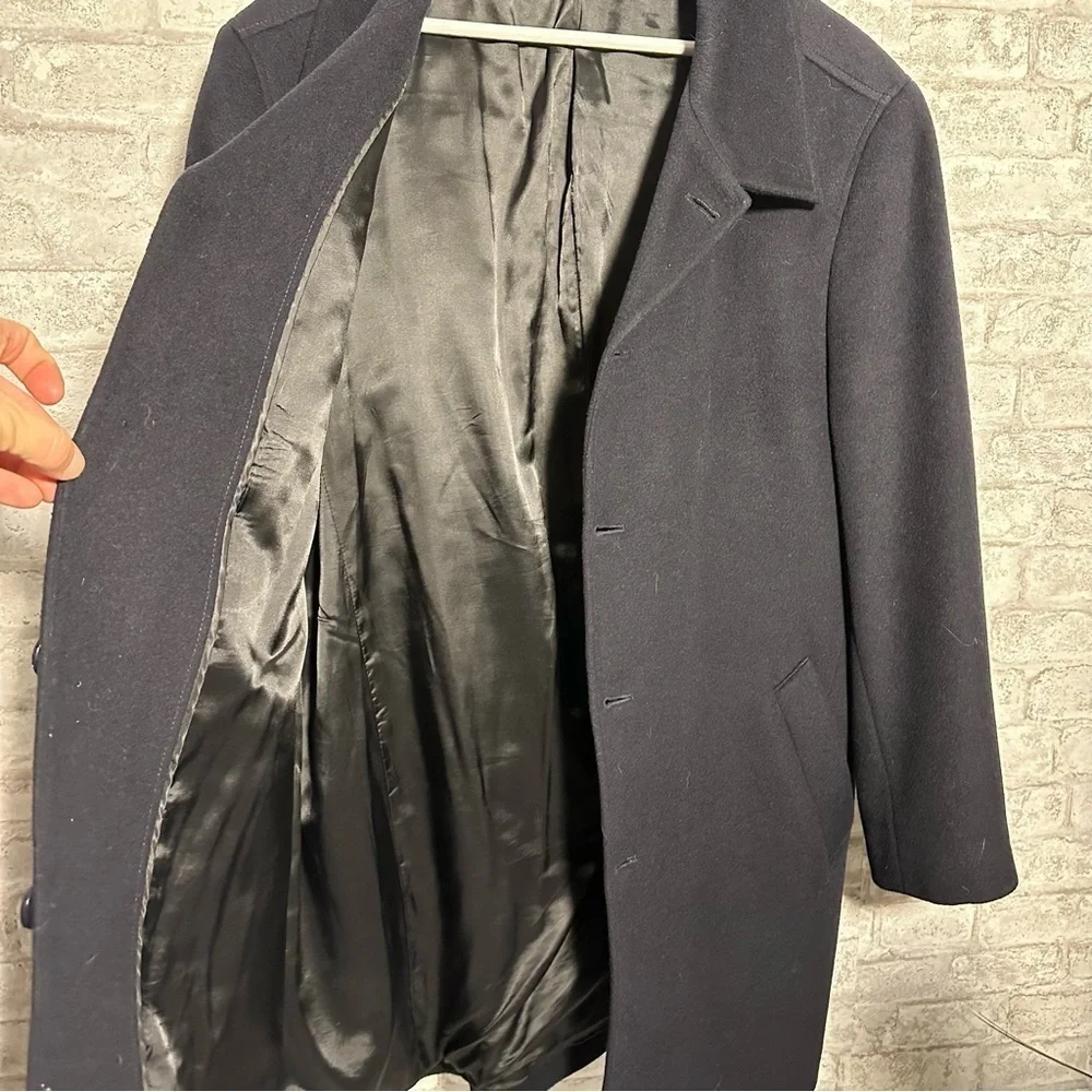 NORDSTROM Men’s‎ Shop wool blend pea coat men’s DL navy blue mid length